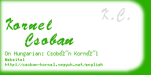 kornel csoban business card